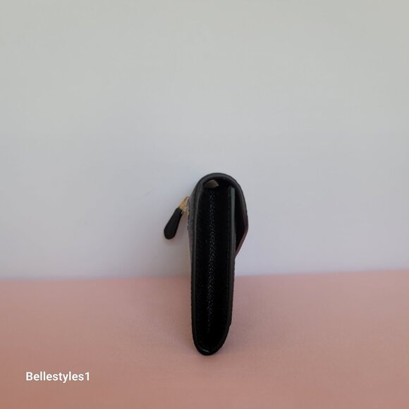 COACH Wyn Envelope Crossgrain Leather Wallet- Black color - Picture 10 of 16